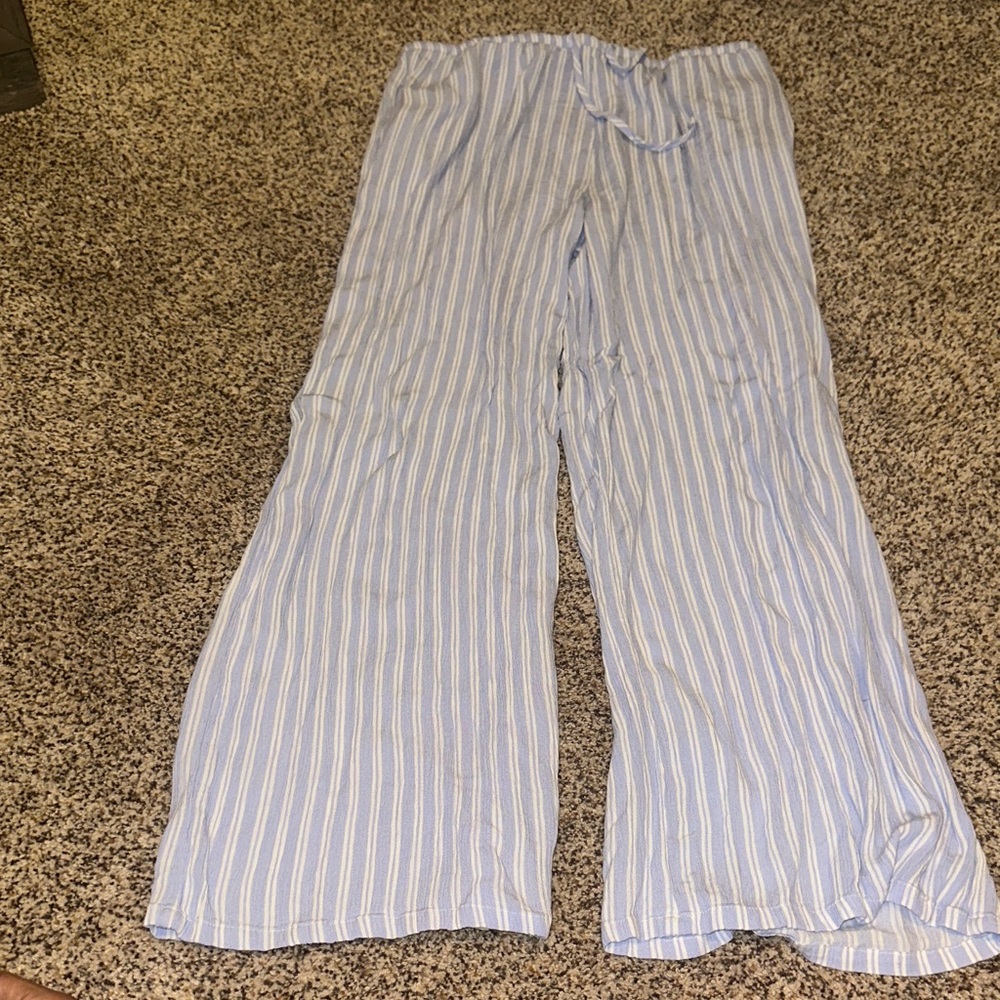 Striped Blue and White Kids Pants